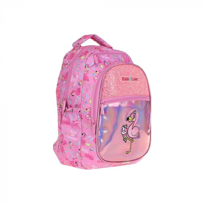 Kaukko Sırt Çantası Kids&Love Aynalı-Taşlı Flamingo L5095