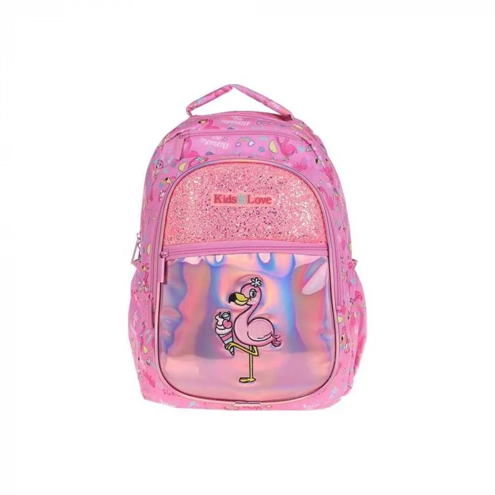 Kaukko Sırt Çantası Kids&Love Aynalı-Taşlı Flamingo L5095