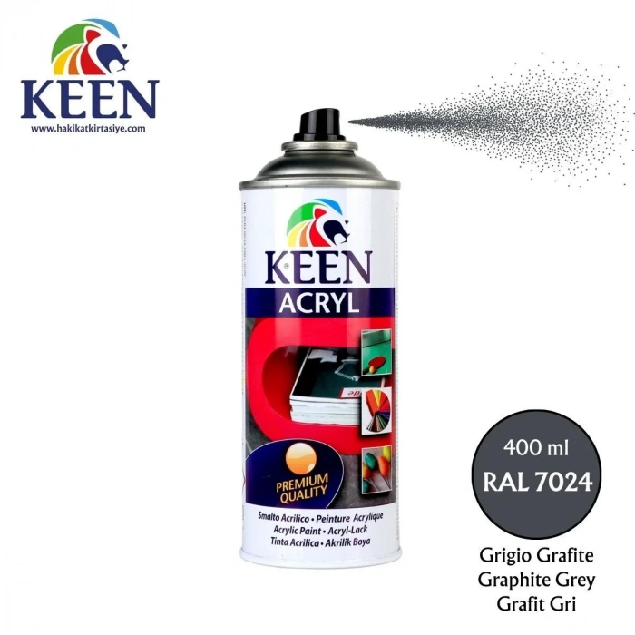 Keen Akrilik Sprey Boya 400ml RAL7024 Graphite Grey