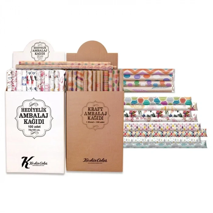 Keskin 70x100 Desenli Hediyelik Ambalaj Kağıdı Rulo 100348