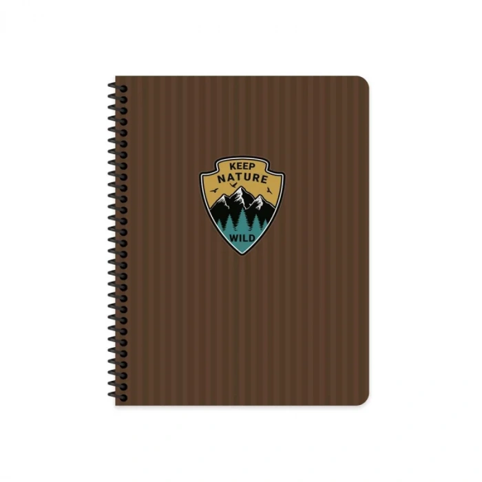 KESKİN OUTDOOR SPİRALLİ SERT KAPAK DEFTER 17x24 KARELİ 80 YAPRAK KAHVE (411011)