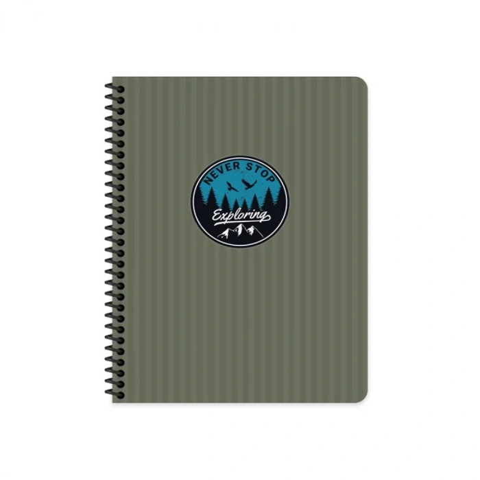KESKİN OUTDOOR SPİRALLİ SERT KAPAK DEFTER 17x24 KARELİ 80 YAPRAK YEŞİL (411014)