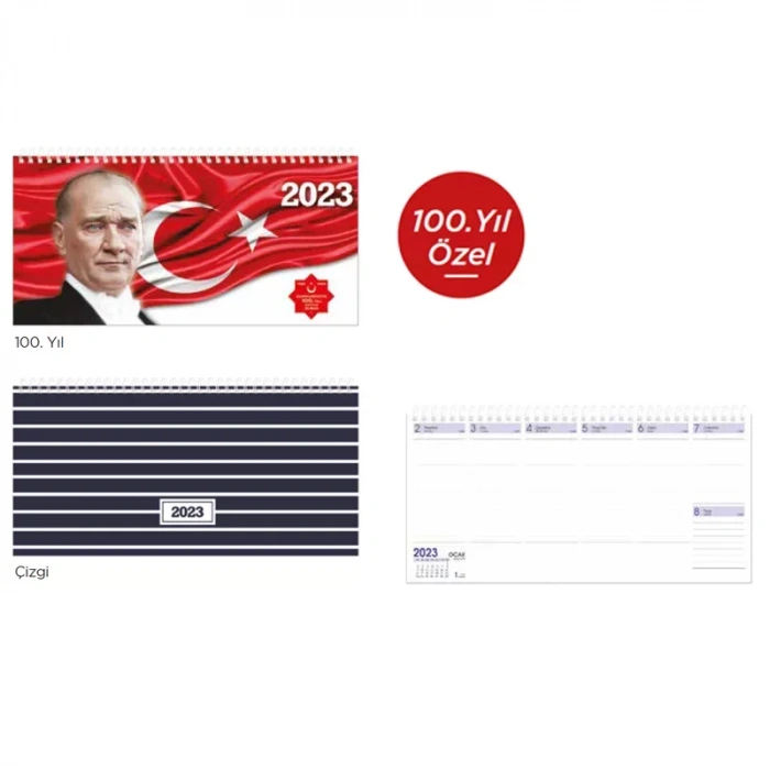 Keskin Takvim Aj-66 16x34 Haftalık Spiralli Masa Takvimi