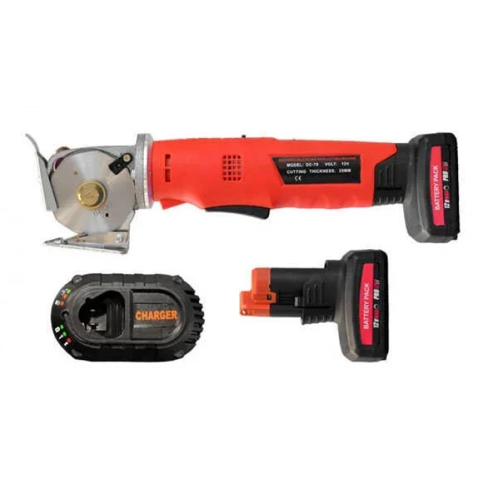 Kingstar DC-70 Şarjlı Yuvarlak Gazlı Bez Kesim Makinası (2 Bataryalı- 2x4Ah)