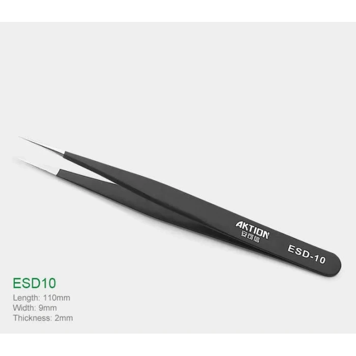 Kingstar Esd-10 Antistatik Paslanmaz Çelik Cımbız – Siyah