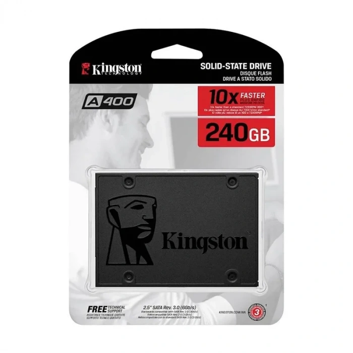 KİNGSTON A400 DAHİLİ HARDDİSK 240 GB SATA 3.0 2.5 inç 10X (SA400S37/240GB)