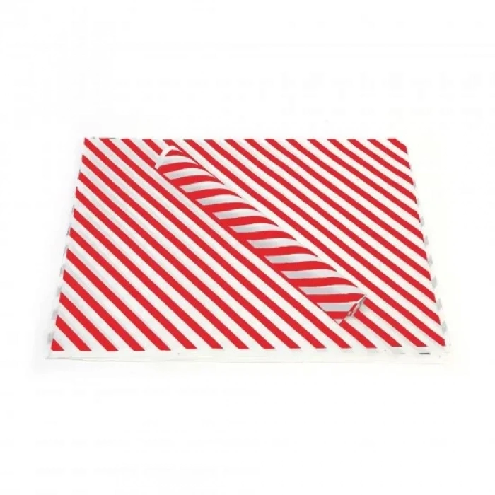 Kırmızı Çizgi Baskılı 40Gr İthal Beyaz Sülfit Ambalaj Kağıdı 70x100CM 10 kg