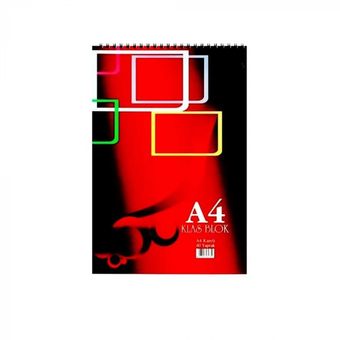 Klas Bloknot Spiralli A4 40 Yaprak Kareli