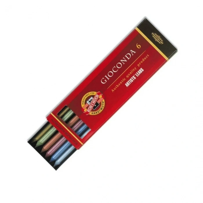 Koh-i Noor Gioconda 4380 Portmin Kalem Ucu 5.6mm 6lı Metalik Çizim Tonlar