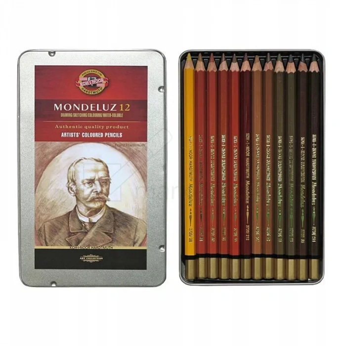 Koh-i-noor Mondeluz Aquarell Sulu Boya Kalem Seti 12li Brown Line