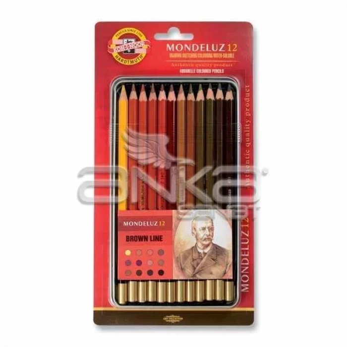 Koh-i-noor Mondeluz Aquarell Sulu Boya Kalem Seti 12li Brown Line