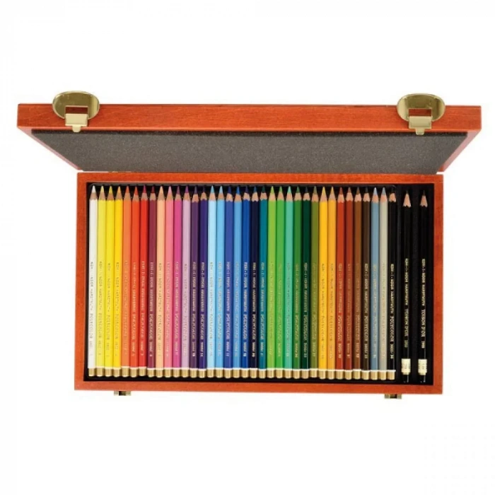 Koh-i-noor Polycolor Kuru Boya Kalemi Ahşap Kutu 38li Set
