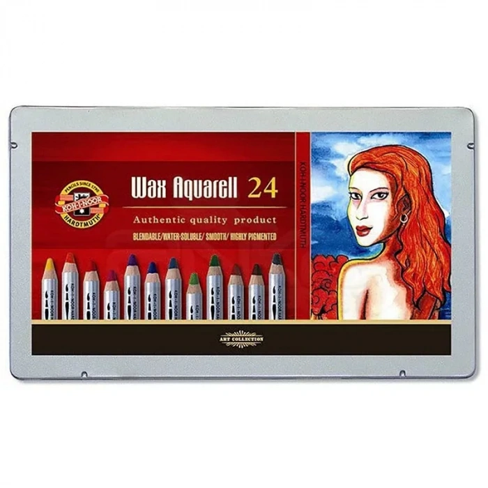 Koh-i-noor Wax Aquarell Sulandırılabilir Pastel Boya Seti 24 Renk