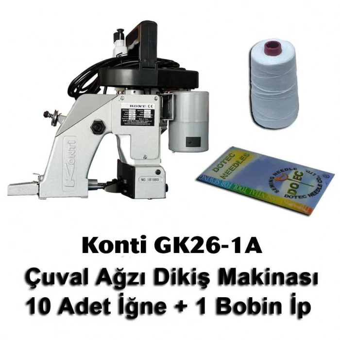 Konti Gk26-1a Çuval Ağzı Dikiş Makinası + 10 Adet İğne + 1 Bobin İp