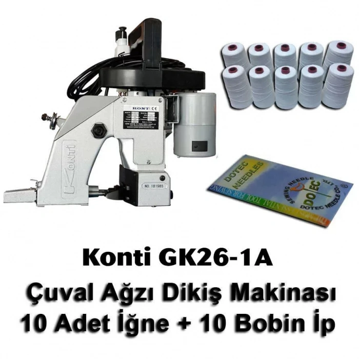 Konti Gk26-1a Çuval Ağzı Dikiş Makinası + 10 Adet İğne + 10 Bobin İp