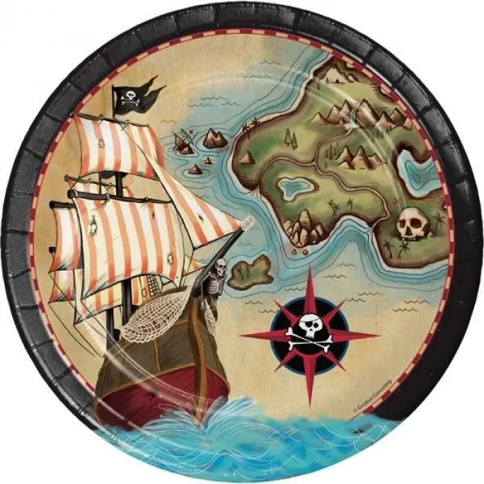 Korsan Haritası 8 Li Tabak