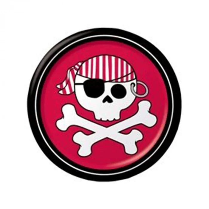 Korsan Partisi 8 Li Kırmızı Tabak (17 Cm)