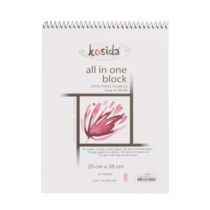 Kosida Resim Bloğu All İn One 25x35 24 Yaprak 190-160-150-130gr (1032k)