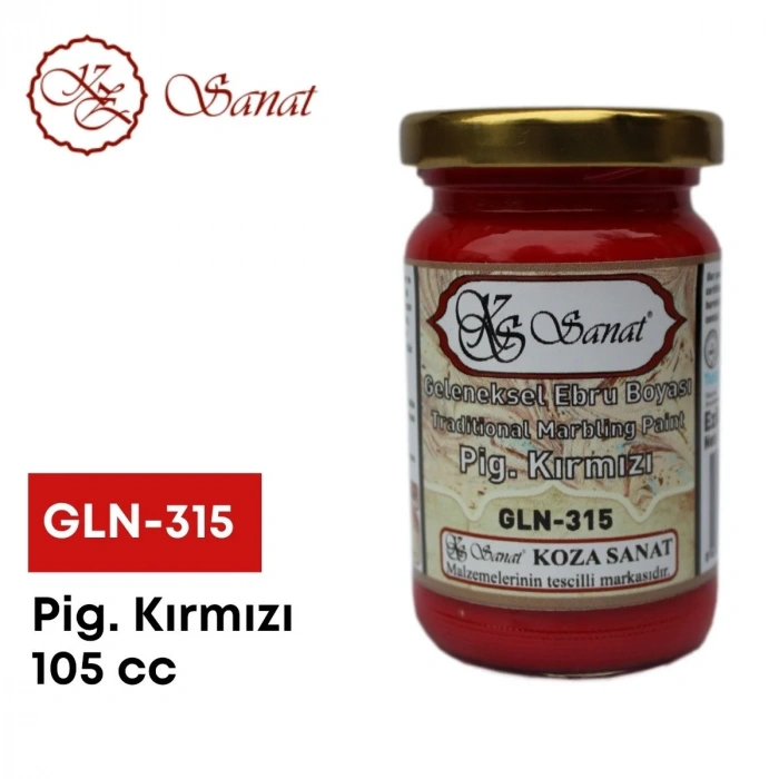 Koza Sanat Geleneksel Ebru Boyası 105cc GLN-315 Pigment Kırmızı