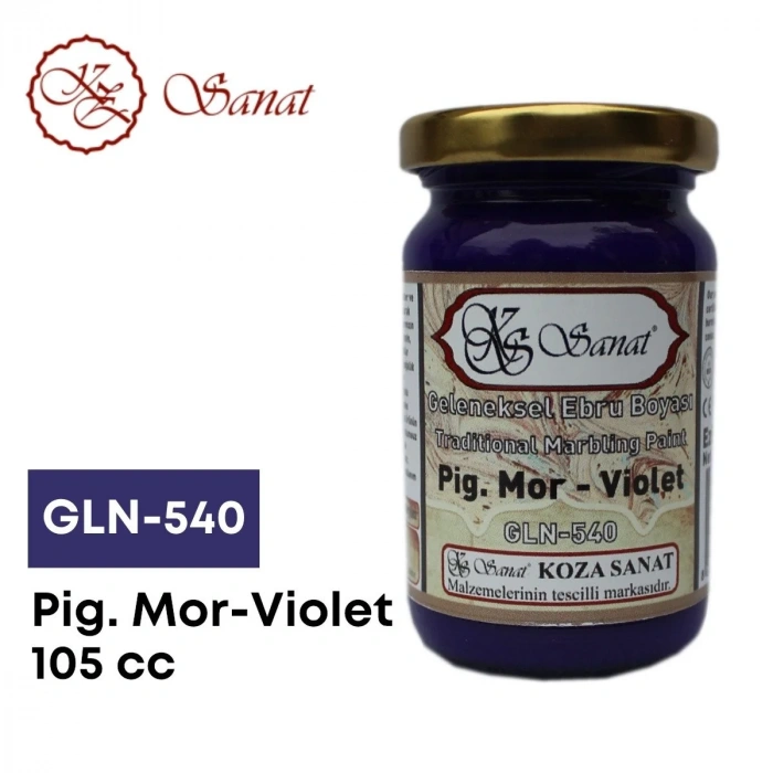 Koza Sanat Geleneksel Ebru Boyası 105cc GLN-540 Pigment Mor-Violet