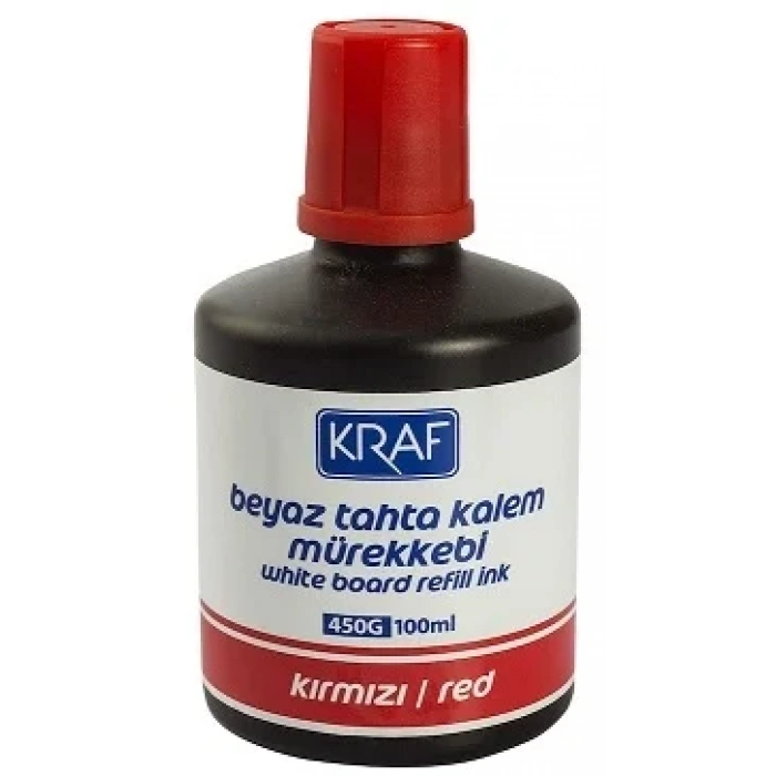 Kraf Beyaz Tahta Kalemi Mürekkebi 100 ml. KIRMIZI