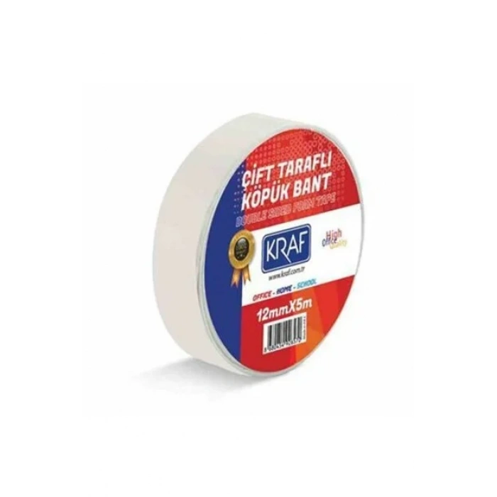 Kraf Çift Taraflı Köpük Bant 12mmx5m 5012G