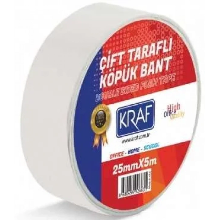 Kraf Çift Taraflı Köpük Bant 25mmx5m 5025G