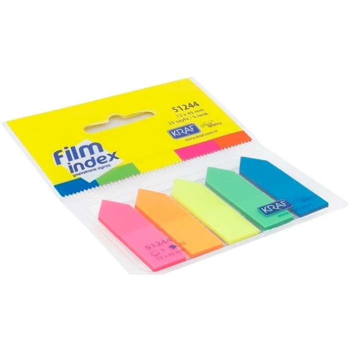 Kraf Film Index Ok Şekilli 5 Renk x 25 Sayfa
