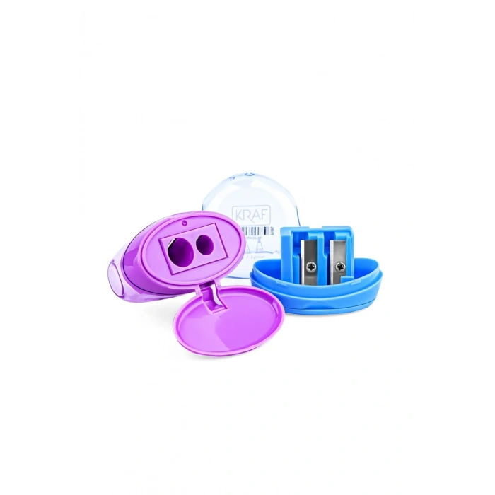 Kraf Hazneli Çift Delikli Kalemtraş 730G (1 Adet)