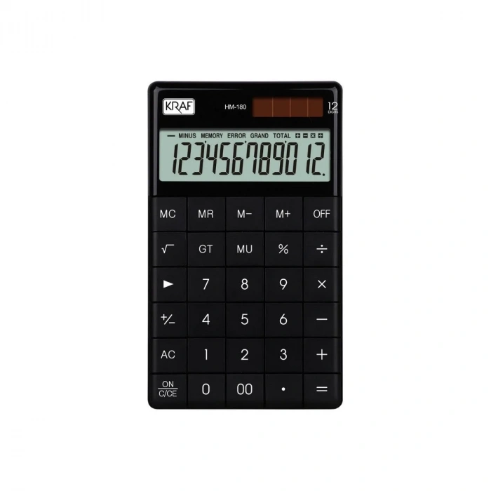 Kraf Hesap Makinesi Masaüstü 12 Hane HM-180 BK Siyah