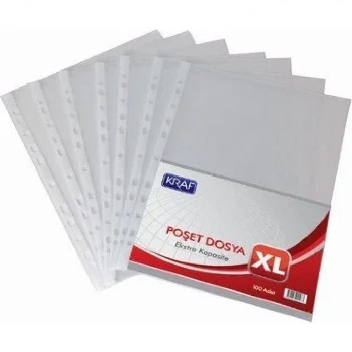 Kraf Poşet Dosya A4 XL 100lü Paket 1002