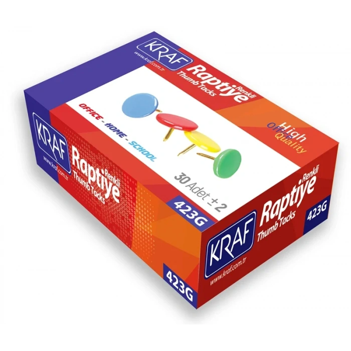Kraf Renkli Raptiye 30lu Paket
