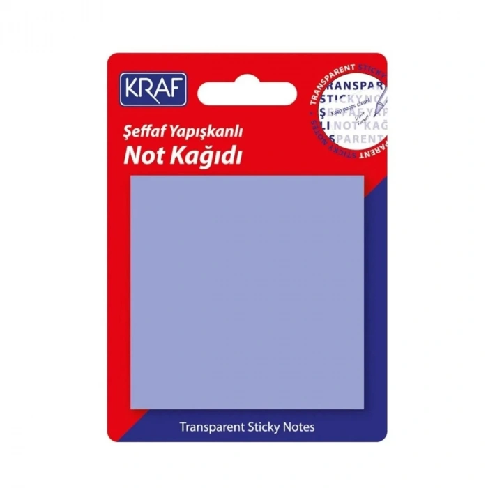 Kraf Yapışkanlı Not Kağıdı 76x76mm 50yp Şeffaf Mor 7676TR