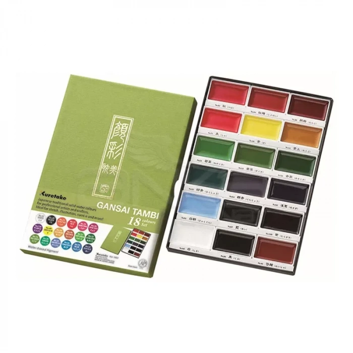 Kuretake Gansai Tambi Sulu Boya Seti 18 Renk