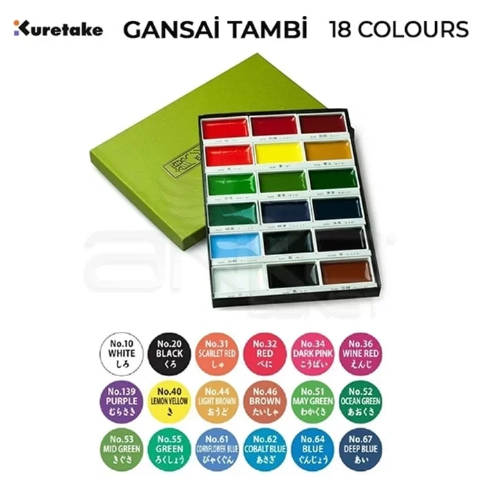 Kuretake Gansai Tambi Sulu Boya Seti 18 Renk