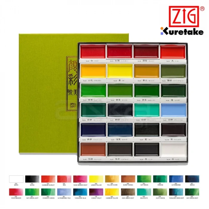 Kuretake Gansai Tambi Sulu Boya Seti 24 Renk