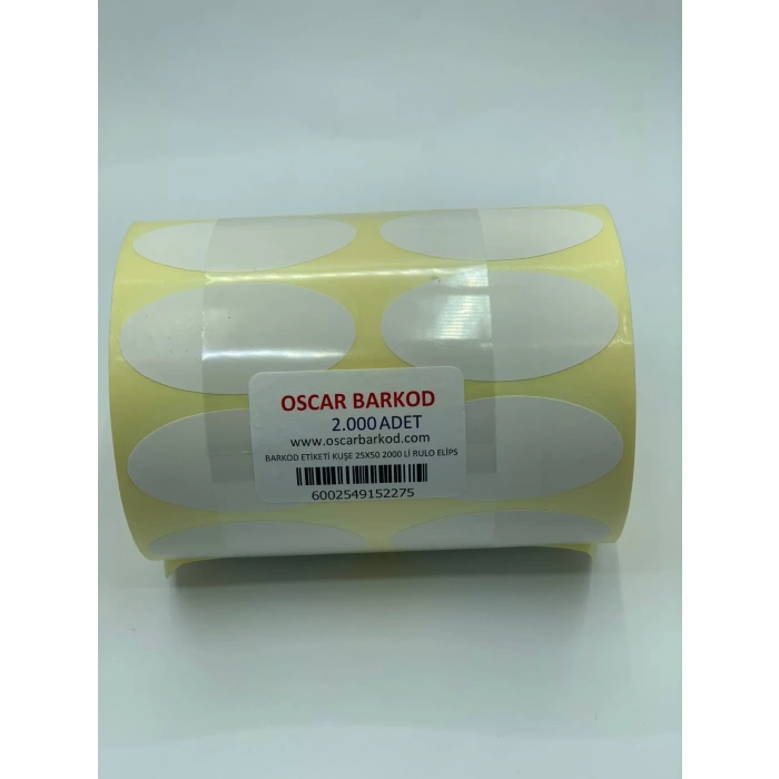 Kuşe 25x50 Elips Etiket 2000 Li