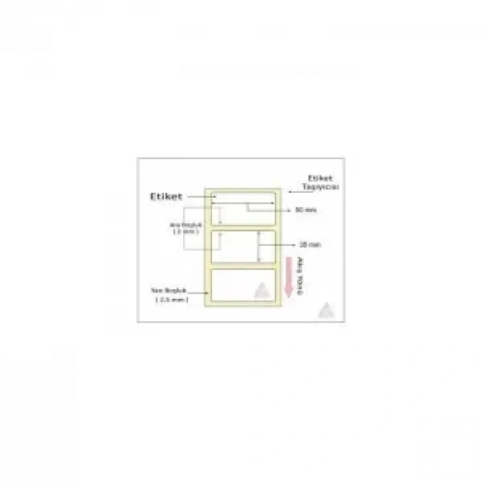 KUŞE BARKOD ETİKETİ 35X50 TEKLİ 1000 LİK