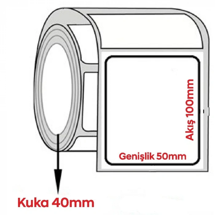 Kuşe Çok Amaçlı Barkod Etiketi 100x50mm (1000 li Rulo)