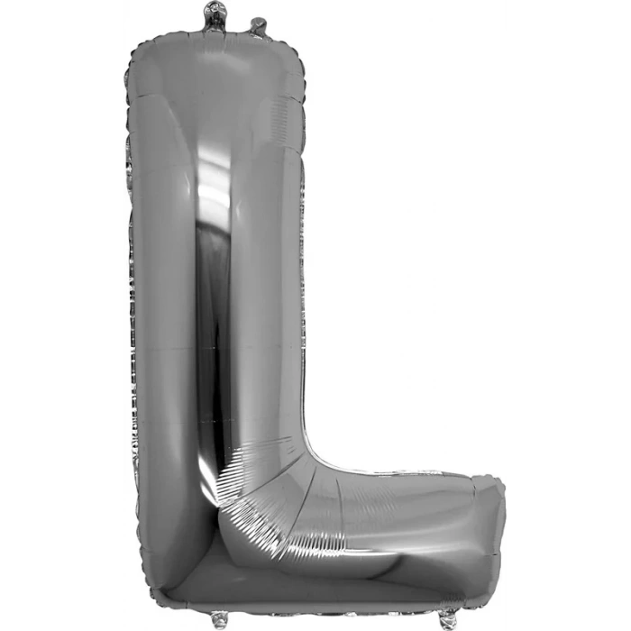 L Harfi Gümüş Folyo Balon