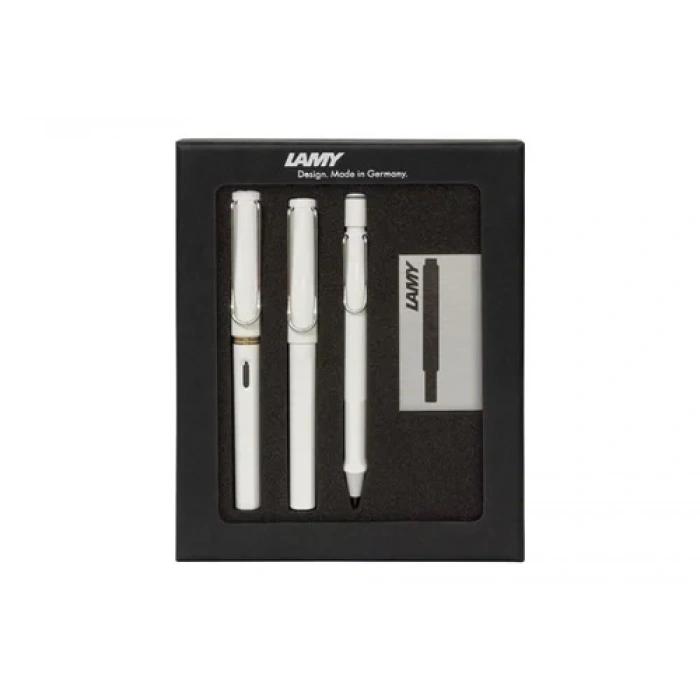 LAMY SAFARI 3LU KALEM SETI DRV SEFFAF K BEYAZ