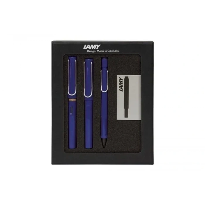LAMY SAFARI 3LU KALEM SETI DRV SEFFAF K MAVI