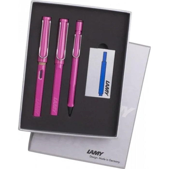 LAMY SAFARI 3LU KALEM SETI DRV SEFFAF K PEMBE