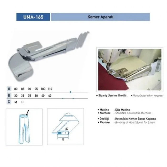 Lastikli Kemer Apara 85mm-32mm / UMA-165