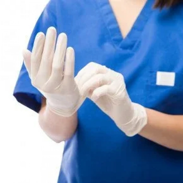 Lateks Pudralı Beyaz Eldiven S Beden