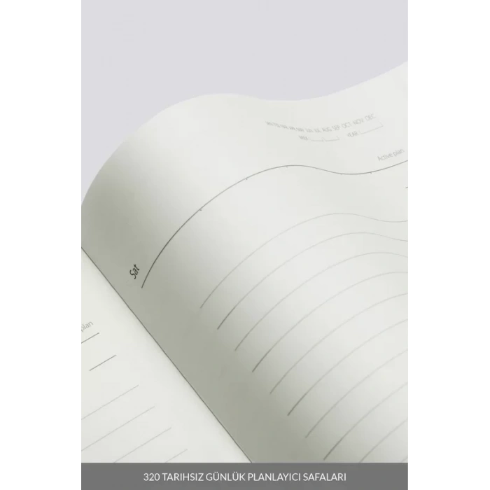 Laton Aina A5 Tarihsiz Planlayıcı Premium Termo Deri Yumuşak Kapak Defter 14x21cm 368 Sayfa Koyu Gri