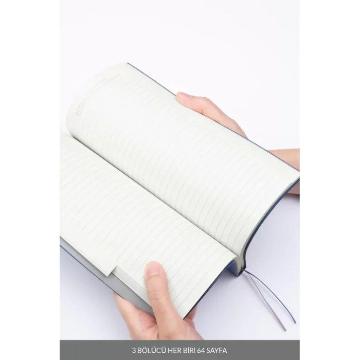 Laton Jaettu B5 Sepra Not Defteri Termo Deri Yumuşak Kapak Defter 18x23cm 192 Yaprak Mavi