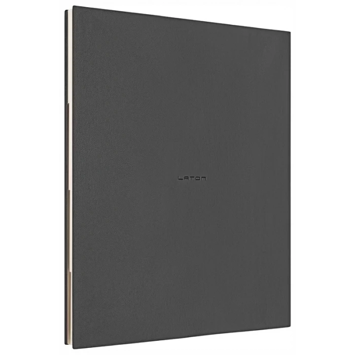 Laton Koppi B5 Tarihsiz Planlayıcı Toplantı Organizatörü Termo Deri Yumuşak Kapak Defter 18x23cm 128 Yaprak Koyu Gri