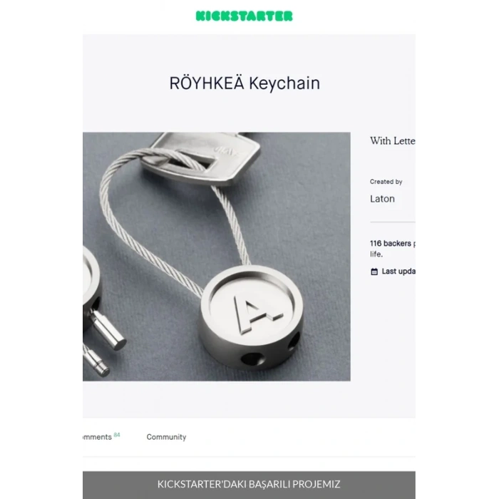 LATON RÖYHKEA METAL ANAHTARLIK G HARFİ ÇİNKO ALAŞIM PASLANMAZ ÇELİK GÜMÜŞ