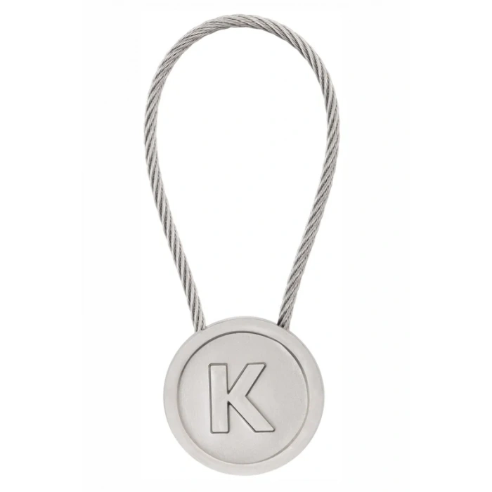 LATON RÖYHKEA METAL ANAHTARLIK K HARFİ ÇİNKO ALAŞIM PASLANMAZ ÇELİK GÜMÜŞ